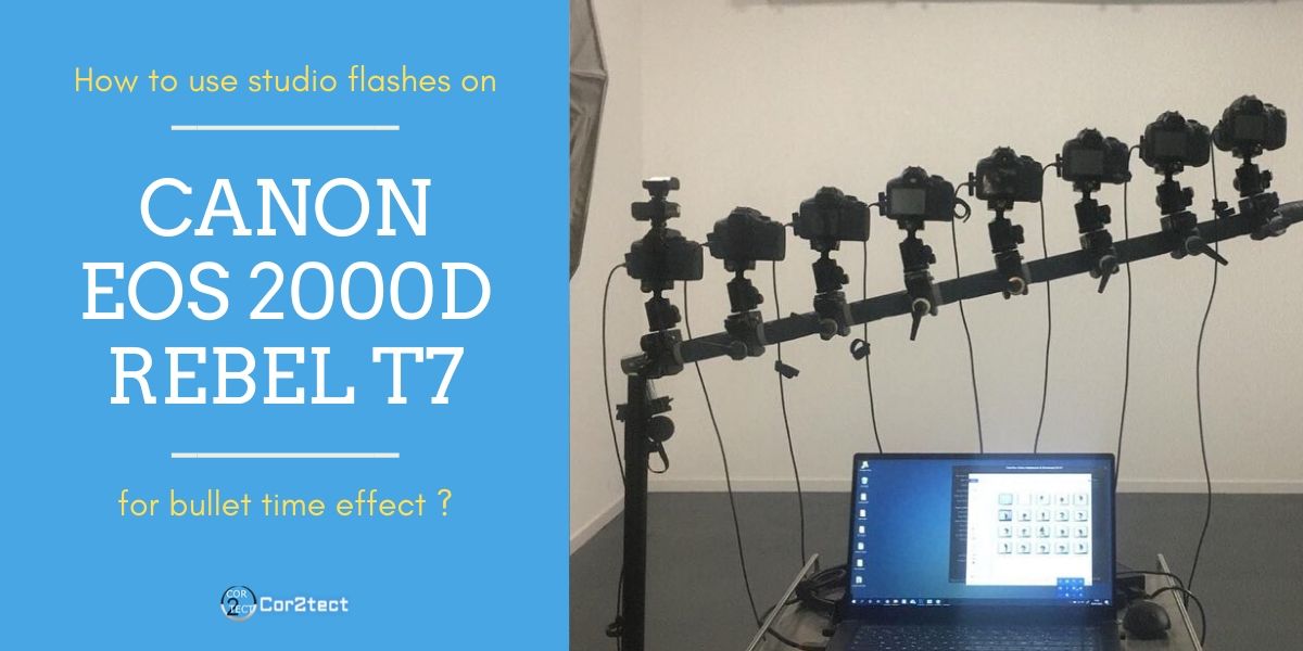 How to use studio flashes on canon eos 2000d rebel t7 for bullet time effect _